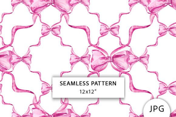 Download Pink Ribbon Bow Seamless Pattern - Premium Bundle