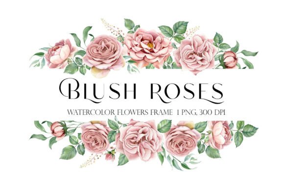 Download Watercolor Flower Rose Pink Frame Png - Pink Collection